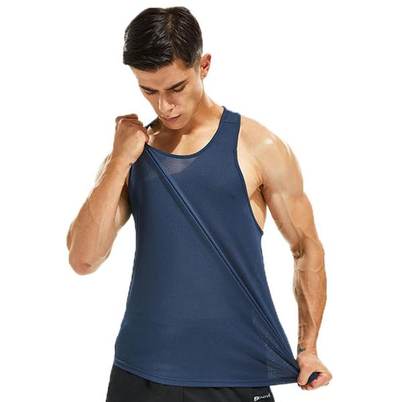 Men'S Letter Print round Neck Sports Tank Top, Loose Sporty Breathable Quick Drying Racerback Tank Top, Tank Tops for Men, Back to School Mens Clothing, Gym Clothes